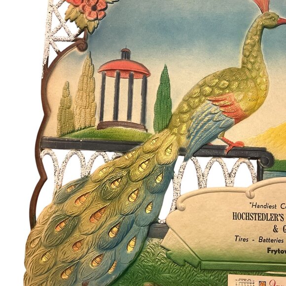 Vintage 1962 Die Cut Calendar Hochstedler's Service Station & Garage West German - Picture 3 of 9